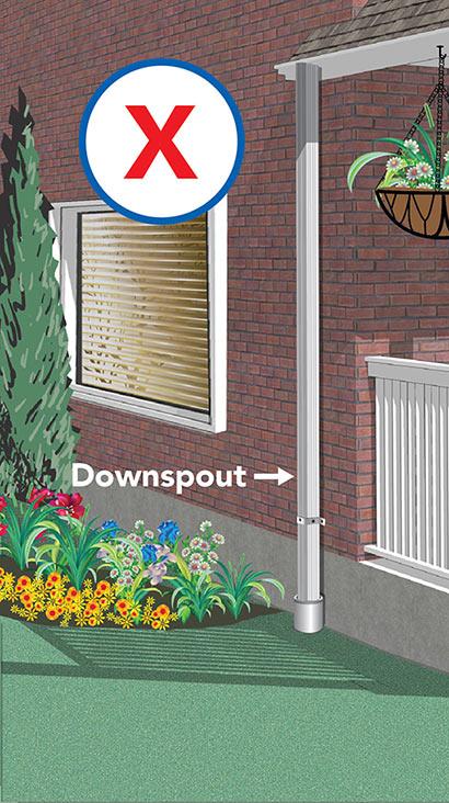 Downspout potentially connected to the sanitary sewer