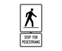 Pedestrian crossovers identified by signs