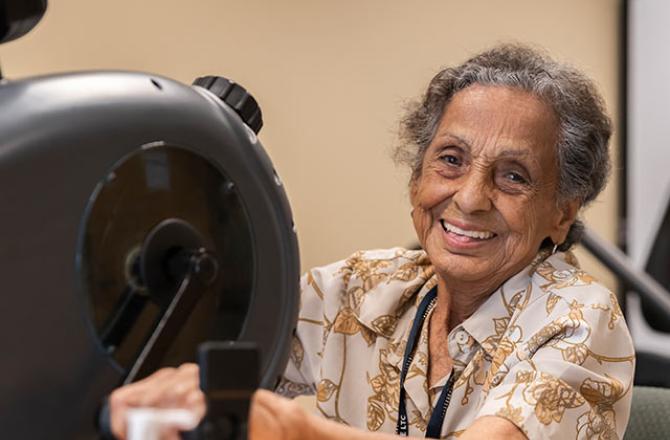 Older adult smiling