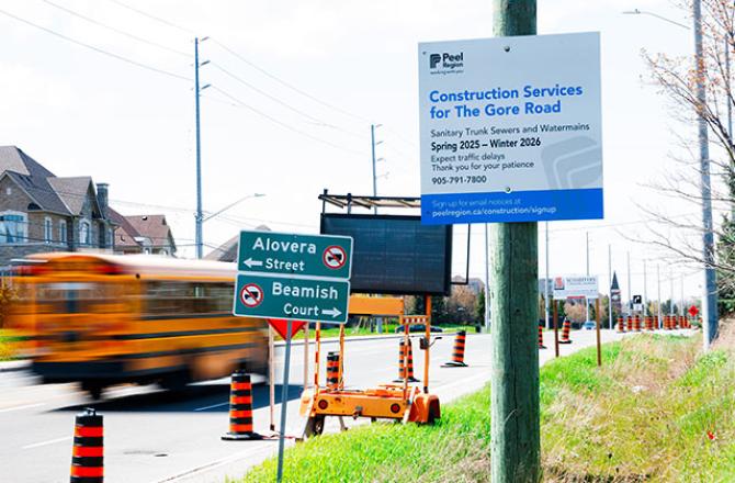 region of peel construction signs
