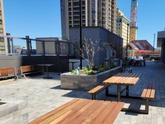 Another view of the outdoor terrace.