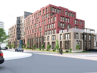 Rendering of affordable housing units at Brightwater.