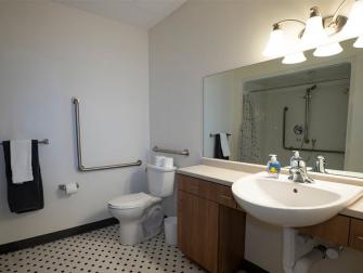 Fully accessible bathroom.