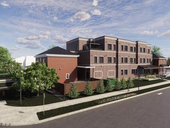sample illustration display of cornerstone suites exterior