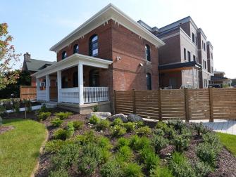 Heritage entrance to Cornerstone Suites and front garden.