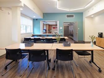 Servery and dining area.