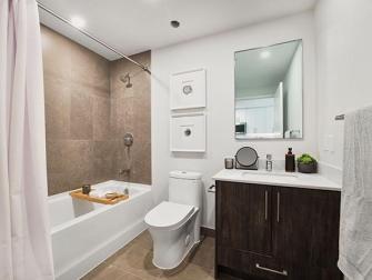 Model unit bathroom (1-bedroom with den).