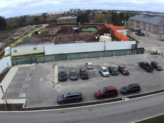 Aerial view of April 2024 construction