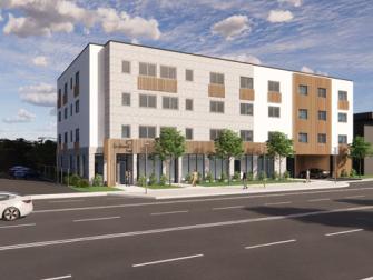 Creekside exterior rendering front on angle