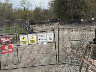 Closure of compound adjacent to the baseball field until restoration in July