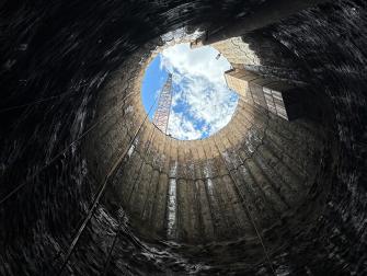 View from the bottom of the shaft in Jack Darling Park, 45m deep