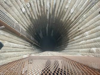 View from the top of our shaft at Richards Memorial