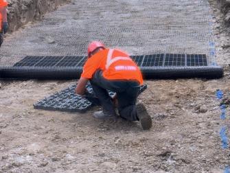 Foundation work for restoration of access road
