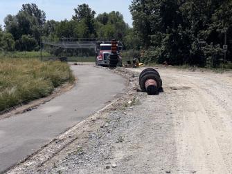 Multi-use path jersey barrier removal