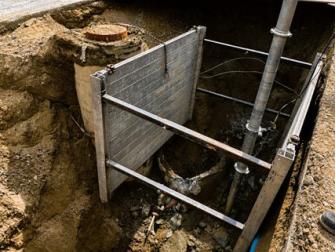 Continued removal of existing infrastructure to accommodate the new drainage system.