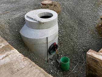 Ongoing installation of new storm sewer structures on Airport Road.