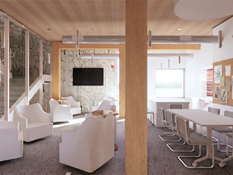 Interior rendering of lounge.