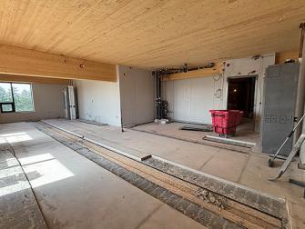 Interior unit framing and rough-ins.