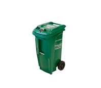 Organics Bin100 L, 22 gal.Height: 99 cm (3 ft 3 in)Depth: 64 cm (2 ft 1 in)Width: 51 cm (1 ft 8 in)