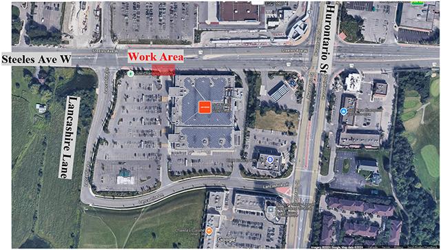 Steeles Ave Driveway Closure