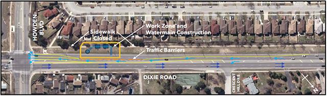 Site 8C – Work compound and traffic impacts on Dixie Road Dixie Road from Crescent Hill Drive North to Howden Boulevard