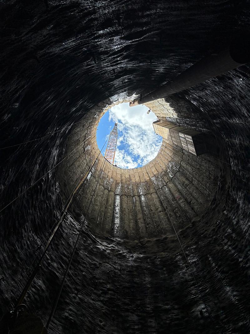 View from the bottom of the shaft in Jack Darling Park, 45m deep